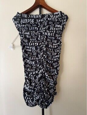 Almost Famous Women's Bodycon Dress Strapless Pullover Ruched Size M Black